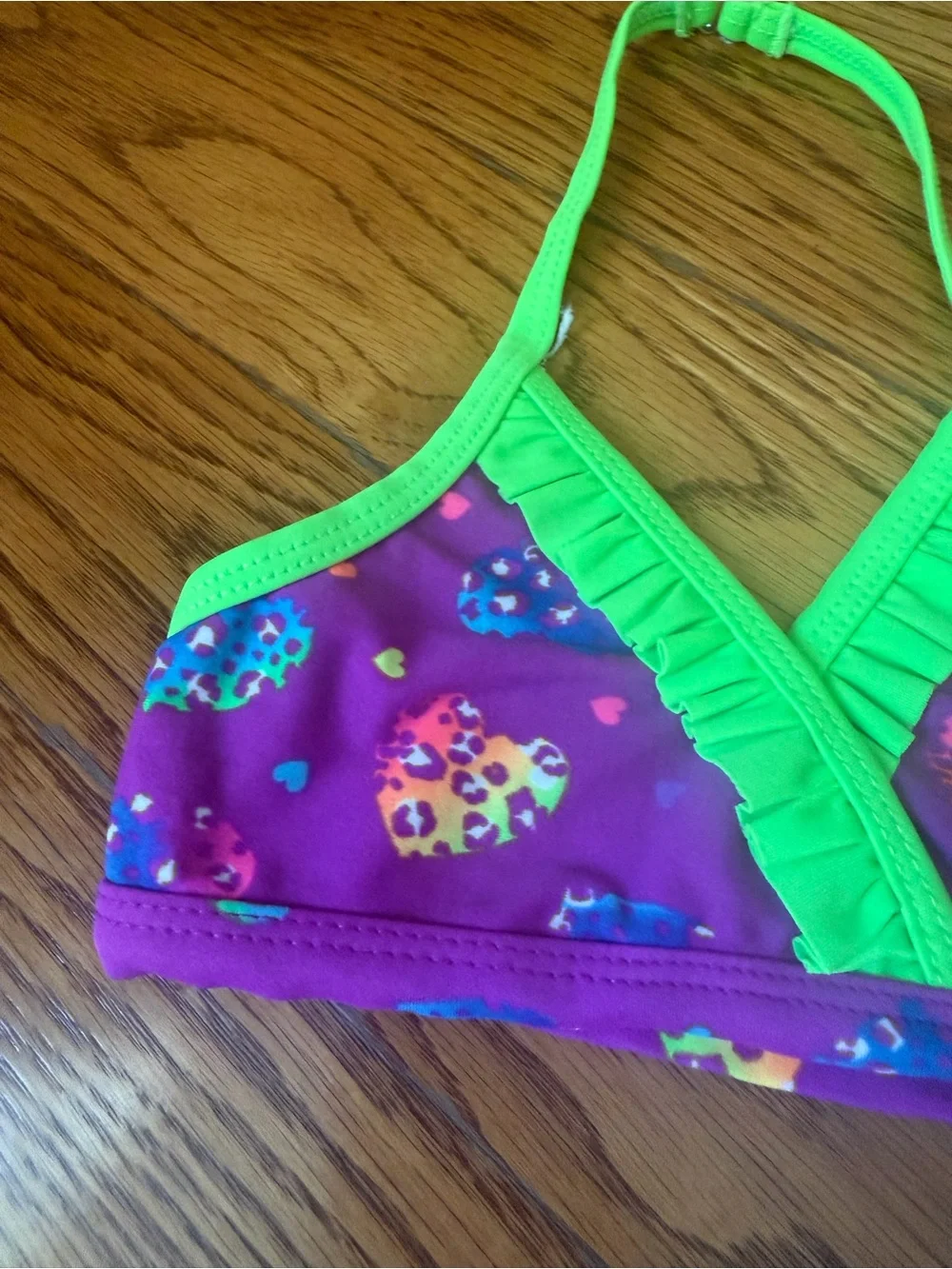 The Children’s Place Girls 5/6 Purple Leopard Heart Bikini Swimsuit Set